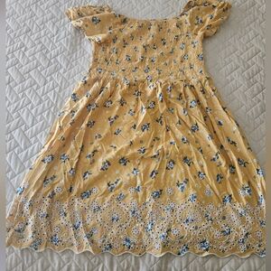 Speechless Smocked Eyelet Floral Yellow Kids Dress
